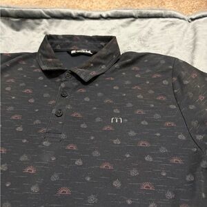 Travis Mathew Gray Polo with Subtle Pattern